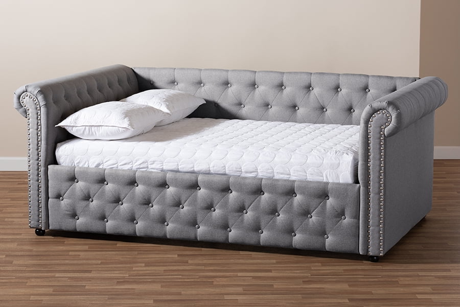 Baxton Studio Mabelle Gray Upholstered Queen Size Daybed
