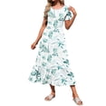 thumbnail image 3 of TARAINYA Summer Dresses for Women Casual Floral Dress Pocketed Flared Hem Midi Beach Sundress, 3 of 8
