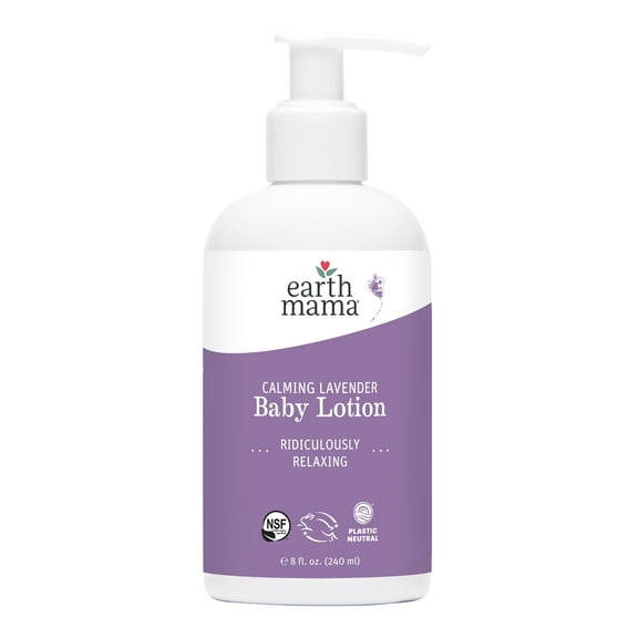 Earth Mama Organics Baby Lotion for Sensitive Skin, Calming Lavender, 8 fl oz
