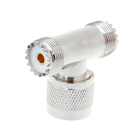 GENEMA T Shape UHF Male PL259 To 2 UHF Female SO239 Triple RF Connector 3-way Coaxial Adapter