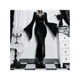 thumbnail image 3 of Dark Gothic Bell Sleeve Dress Retro Punk Style Slim Slit Shoulder Strap Retro Dress Autumn New Women's Clothing-Black-L, 3 of 7