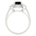 thumbnail image 4 of 1.615 ctw Solitaire with Zirconia Diamond Accents Anniversary Ring for Women | Round Cut Natural Onyx | Hyperallergenic Solid 14K White Gold, 4 of 5