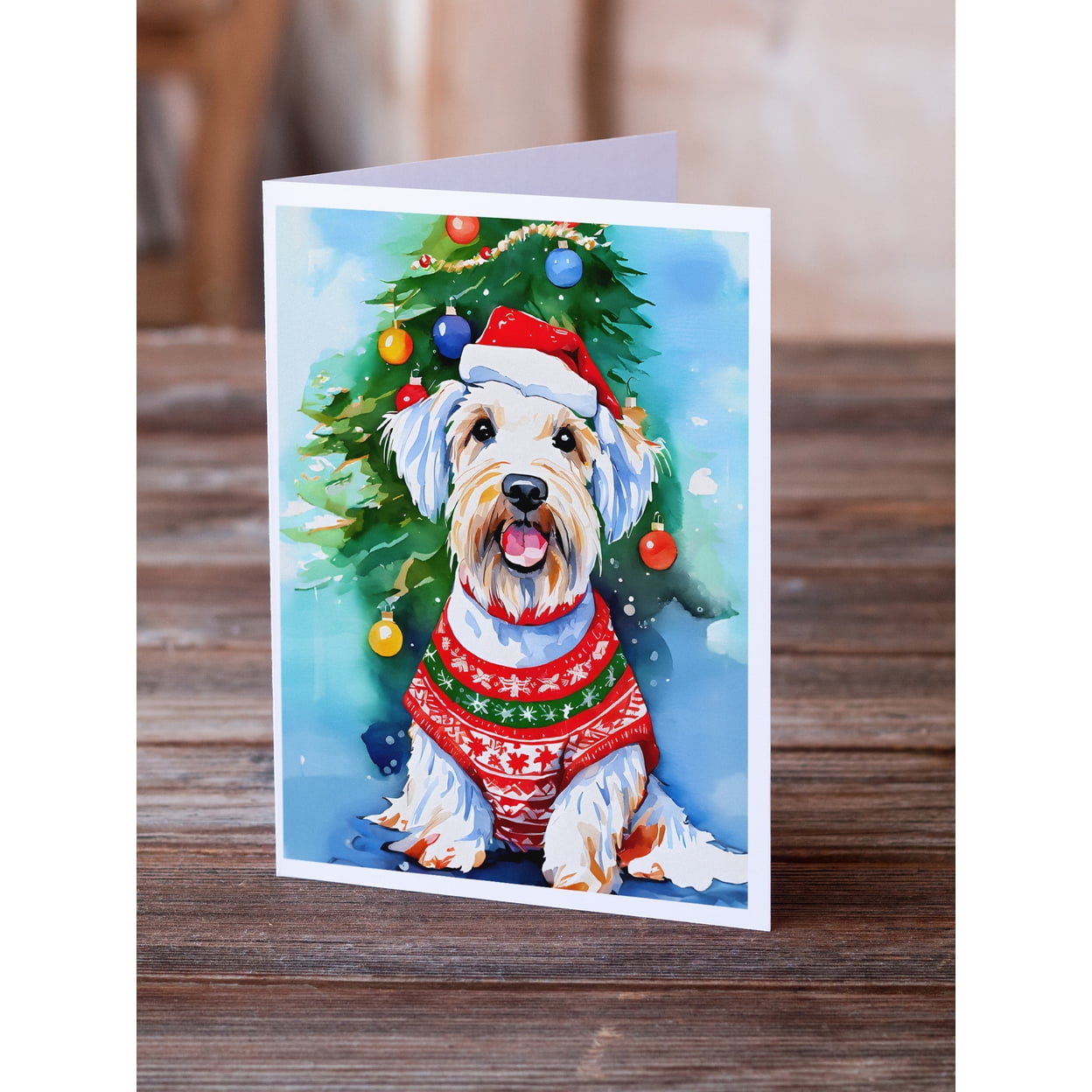 Sealyham Terrier Christmas Greeting Cards Pack of 8 7 in x 5 in