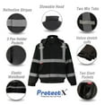 thumbnail image 4 of ProtectX High Visibility Safety Waterproof Bomber Jacket for Women Men, Hi Vis Reflective Winter Construction Jacket, Black, Medium, 4 of 8