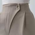 thumbnail image 4 of Women's Casual Pants High Waisted Side Pocket Straight Leg Work Pants Women'S Fashionable High Waist Zipper Casual Pants Suit Pants,Beige Women's Casual Pants M, 4 of 6