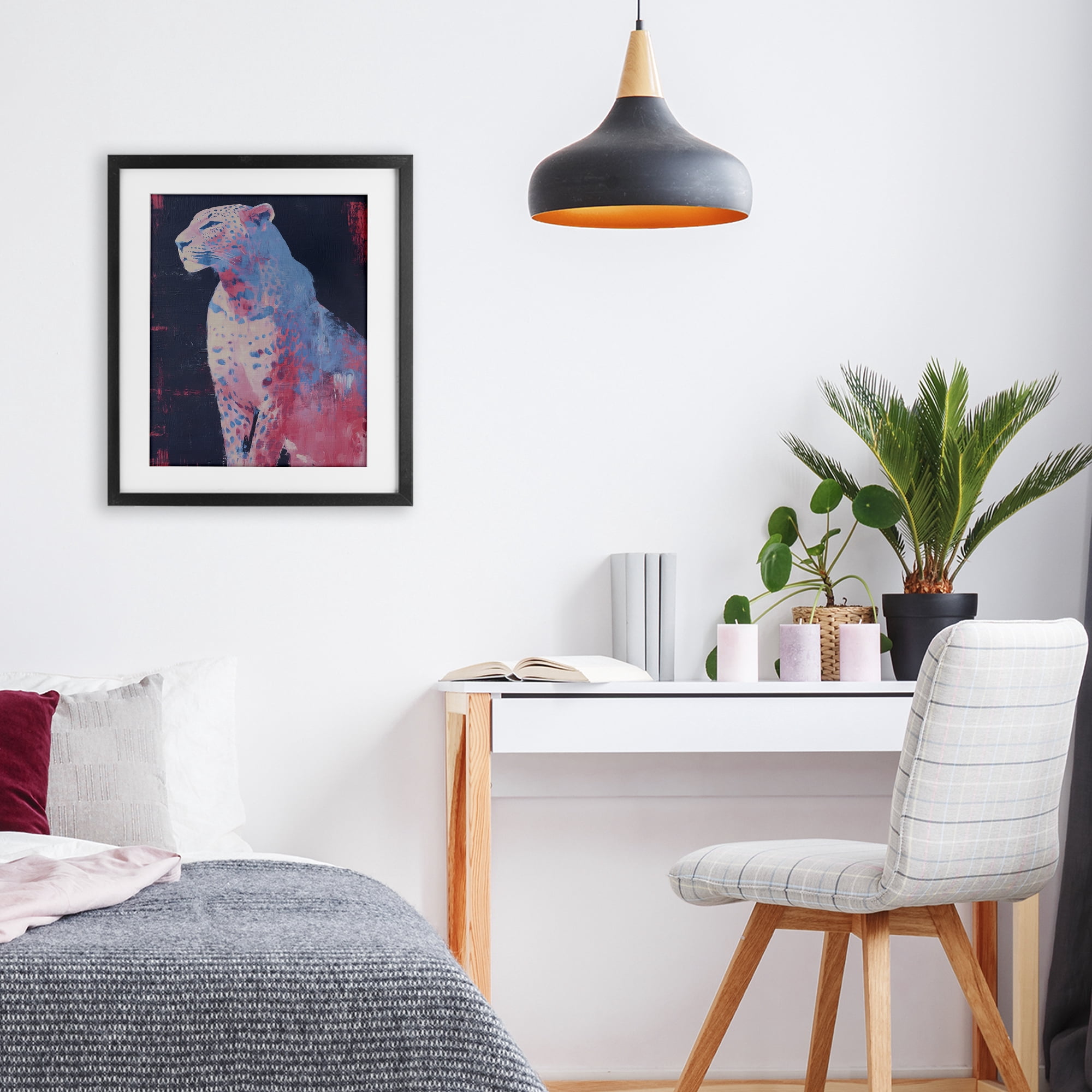 Stupell Industries Predator Pride Leopard Black Framed Print Under Glass, design by Svetlana Aleynikova
