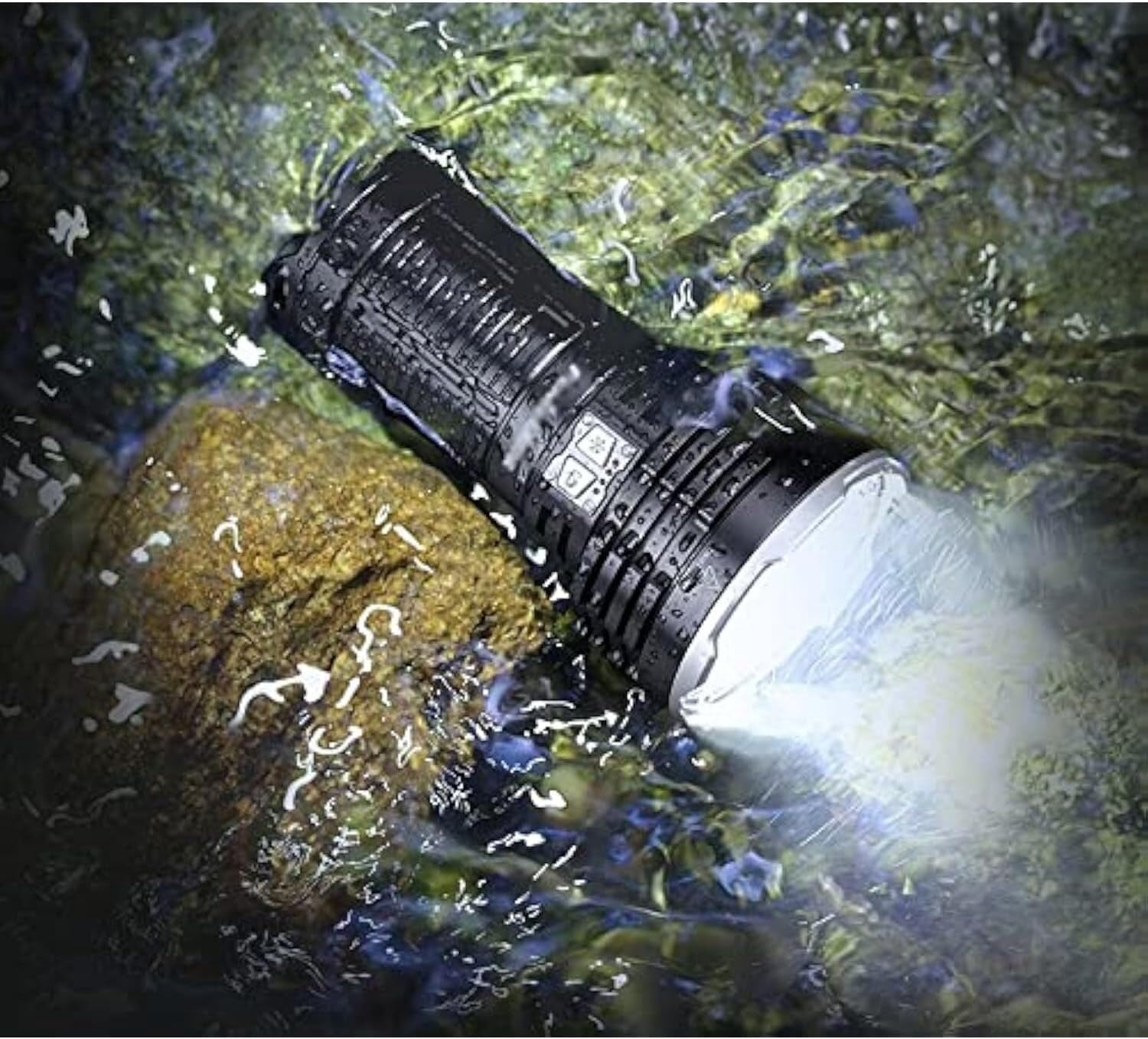 12000 Lumens USB Rechargeable Flashlight, Super Bright LED Searchlight with 12000mAh Battery, High for Camping, Hiking, Emergencies, Long Range (500m)