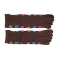 thumbnail image 4 of Unique Bargains 1 Pair Five Toe Socks Comfortable Mid-length Cute Flower Socks for Women Deep Brown, 4 of 6