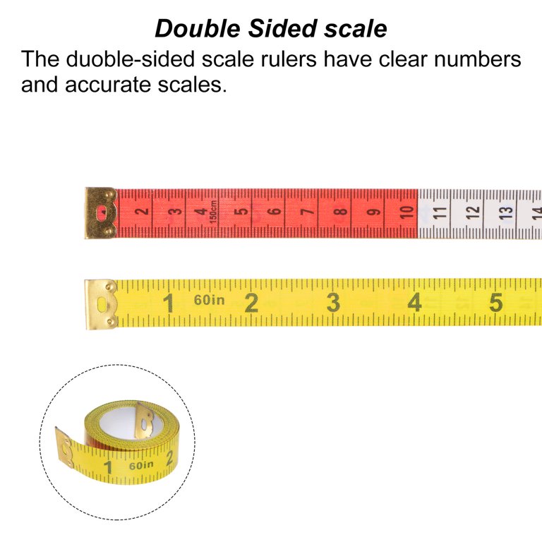 Unique Bargains Body Measuring Sewing Cloth Tailor Tape Soft Flat Ruler  White 60 150cm 