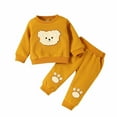 thumbnail image 2 of Tenues 2 Pcs pour Filles Hiver Ours Brodé Manches Longues Col Rond Chandail Pantalon Ensemble 2 Pcs en Liquidation, 2 of 9