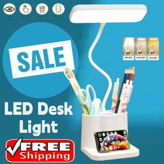 Reading Lamp Led Desk Light Dimmable Touch Sensor Table Bedside Usb Rechargeable