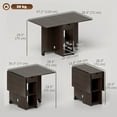 thumbnail image 3 of HOMCOM Foldable Dining Table, Drop Leaf Table with Storage for Kitchen, 3 of 10