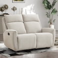 thumbnail image 2 of Bonzy Home Fabric Manual Loveseat Recliner with Center Console, Hidden Storage & Cup Holders — Dual Manual Reclining Sofa for Living Room & Meeting Room, 2 of 7