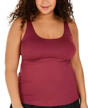 Solid Essential Scoop-Neck Tankini Swim 