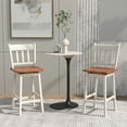thumbnail image 3 of Canddidliike 24.5 Inches Set of 2 Swivel Bar Stools with 360掳 Swiveling-White, Bar Height Stools, Barstools for Kitchen, Dining Room, 3 of 8