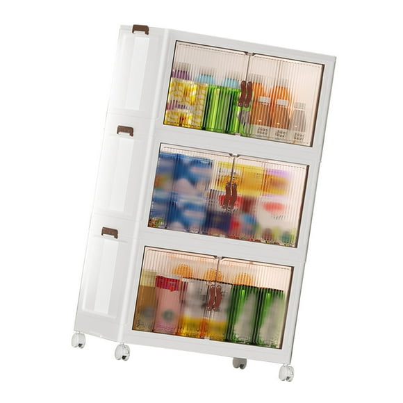 Folding Plastic Storage Cabinet Organizer for Baby Wardrobe Living Room