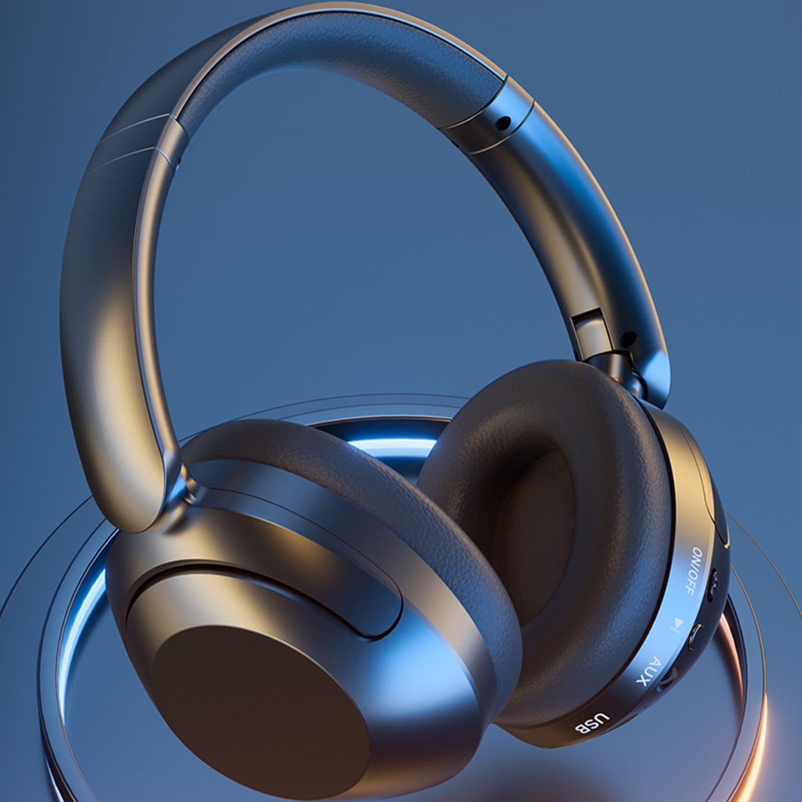 Q11i Wireless Over-Ear Bluetooth Headphones by Ruroz, Deep Bass, 60H Playtime, Hi-Res Audio, Detachable Ear Cushions, Multipoint Connection(Black)