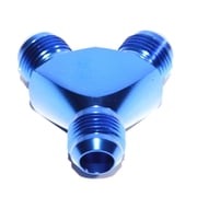 BLUE Male Flare Y-Block Fitting Adapter AN10 10-AN Male to 2X AN10 10-AN Male BLUE Male Flare Y-Block Fitting Adapter AN10 10-AN Male to 2X AN10 10-AN Male