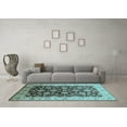 thumbnail image 3 of Ahgly Company Indoor Round Oriental Light Blue Traditional Area Rugs, 6' Round, 3 of 4