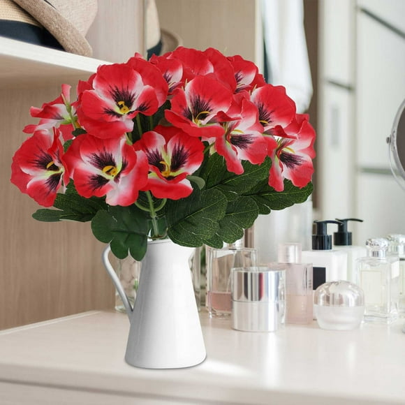 Fleurs Artificielles, Décoration Intérieure et Bouquet de Mariage, Composition Florale Murale Portable, Plante en Soie Réaliste, Rouge, JKODE