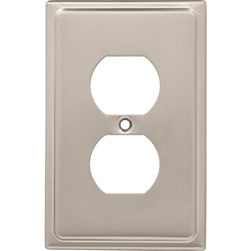 Brainerd Country Fair Single Duplex Wall Plate, Satin Nickel