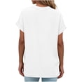 thumbnail image 6 of RKSTN Summer Tops for Women Cotton Linen Blend T Shirt Solid Color Short Sleeve Button up V Neck Loose Fit Versatile Daily Casual Wear Blouses, 6 of 8