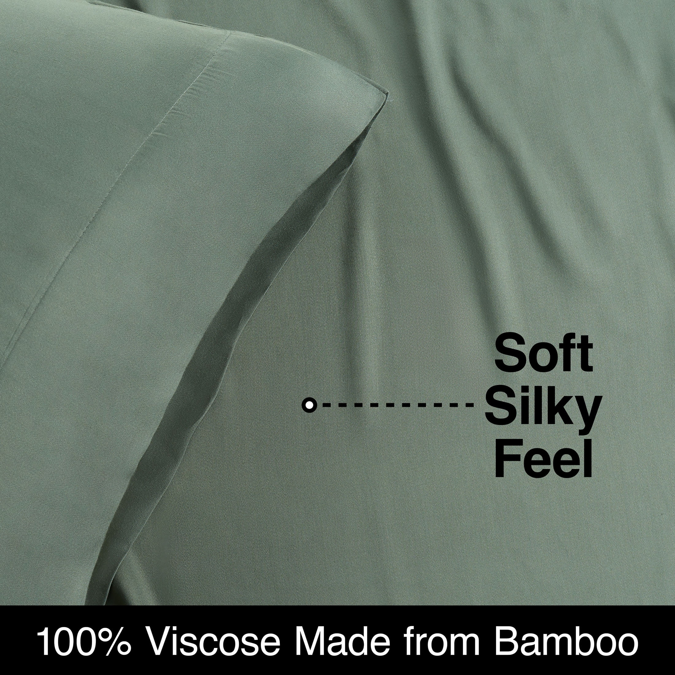 Allswell 300 Thread Count Soft & Silky 4-Piece Viscose from Bamboo Sateen Sheet Set