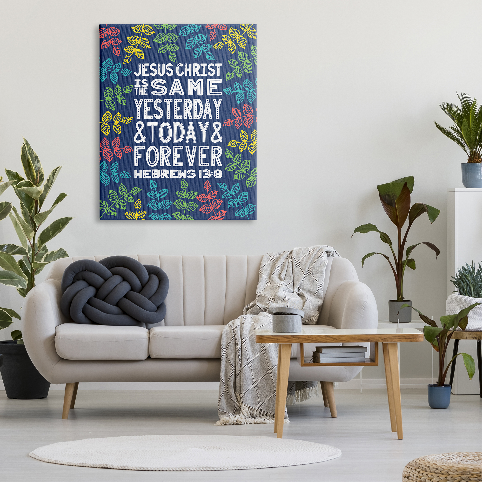 Stupell Industries Same Yesterday Today & Forever Hebrews 13:8 Proverbs, 36 x 48, Design by Raye Allison Creations