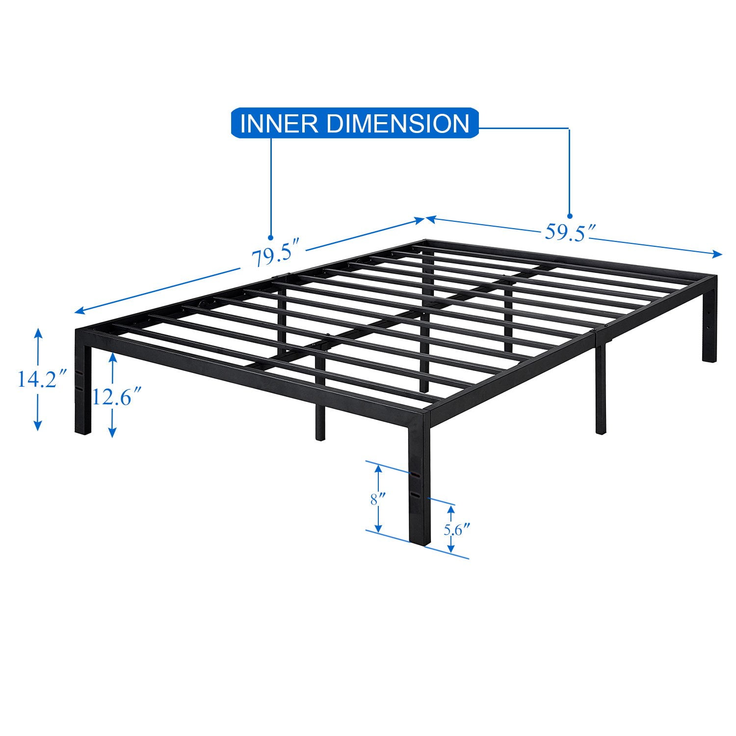 Buy VECELO Queen Size Bed Frame, Heavy Duty Steel Slat/Metal Platform