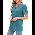 thumbnail image 1 of Top de Verano para Mujer, de Corta, Holgado, con Botones Retorcidos, Color Liso, Verde Lago , Talla L, 1 of 4
