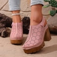 thumbnail image 6 of Miluxas Women's Solid Color Platform Slingback High Heels Ladies Closed Pointed Toe Pump Shoes Pink 9.5(43), 6 of 9