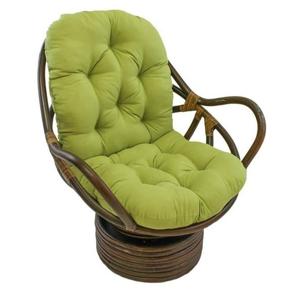 Rattan Swivel Rocker with Micro Suede Cushion, Mojito Lime