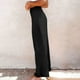 thumbnail image 4 of Pantalones palazzo de lino de cintura alta y pierna ancha para mujer, con cordón y bolsillos, 4 of 6