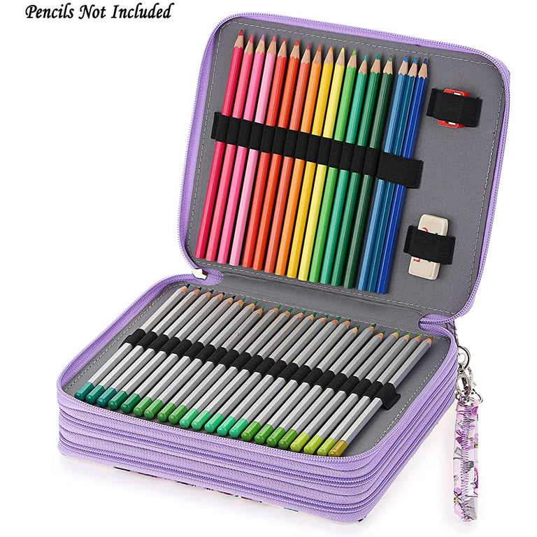 Bamax 120 slots Colored Pencil Case Holder Artist Pencil Bag Sketch Pencils  bag with Zipper for Watercolor Pens, Crayon, Color Gel Pen, Ideal Gift for
