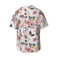 thumbnail image 2 of Vsdgher Rose Flowers Print Men's Wrinkle Free Untucked Cuban Shirt Business Casual Button Down Shirts Short Sleeve Shirt, 2 of 7