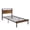 Brown#Led, variant on PAPROOS Twin Bed Frame with Headboard and Footboard, Metal Platform Bed with Under Bed Storage, No Box Spring Needed, Noise Free, Black