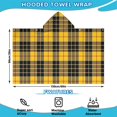 thumbnail image 2 of Yellow Black and Red Checkerboard Checkered Pattern Hooded Bath Towel，60"x35" for Ages 3 To 12 Kids, Quick Dry Lightweight Soft Microfiber Hood Beach Towel Cover Up for Kids, 2 of 7