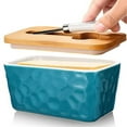 thumbnail image 2 of DOLITY Porcelain Butter Dish, with Sealed Lid Microwave Safe Cheese Storage Box, Butter Green, 2 of 7