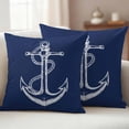 thumbnail image 3 of 2 Pack Outdoor Waterproof Throw Pillow Covers,Nautical Sailing Anchor String Sketch Decorative Square Pillow Case Patio Pillowcases for Chair Couch Sofa 16x16in, 3 of 9