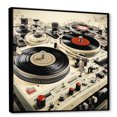 thumbnail image 2 of Designart "Melody of Vintage Vinyl Records I" Fashion Framed Wall Art - White Turntables & Boom Boxes Entryway Framed Wall Art, 2 of 6