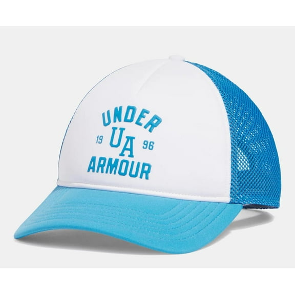 Under Armour Unisex UA Essential Mid Trucker Hat 1389694-101 White/Ether Blue OSFM