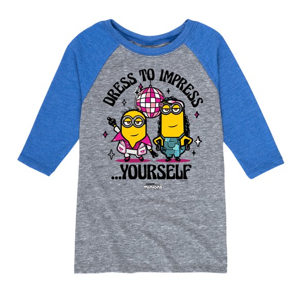 Despicable Me Minions- Dress To Impress Yourself - Toddler & Youth Raglan Graphic T-Shirt