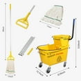 thumbnail image 2 of Midoneat Side Press Wringer Combo Commercial Mop Bucket on Wheels, 35 Quart, Including One Commercial Mop,Yellow, 2 of 6