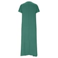 thumbnail image 4 of Summer Dress for Women 2025 Fashion Short Sleeve V Neck Maxi Dresses Casual Solid Color Loose Vacation Beach Dress, 4 of 9