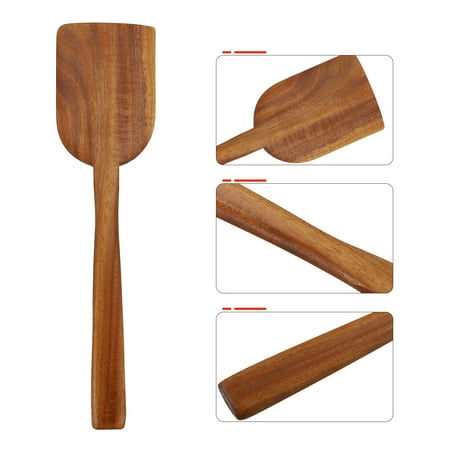 FONDOTIN Wooden Turner with Comfortable Handle for Kitchen Use Non-Stick Cookware Safe Cooking Utensil FONDOTIN Wooden Turner with Comfortable Handle for Kitchen Use Non-Stick Cookware Safe Cooking Utensil