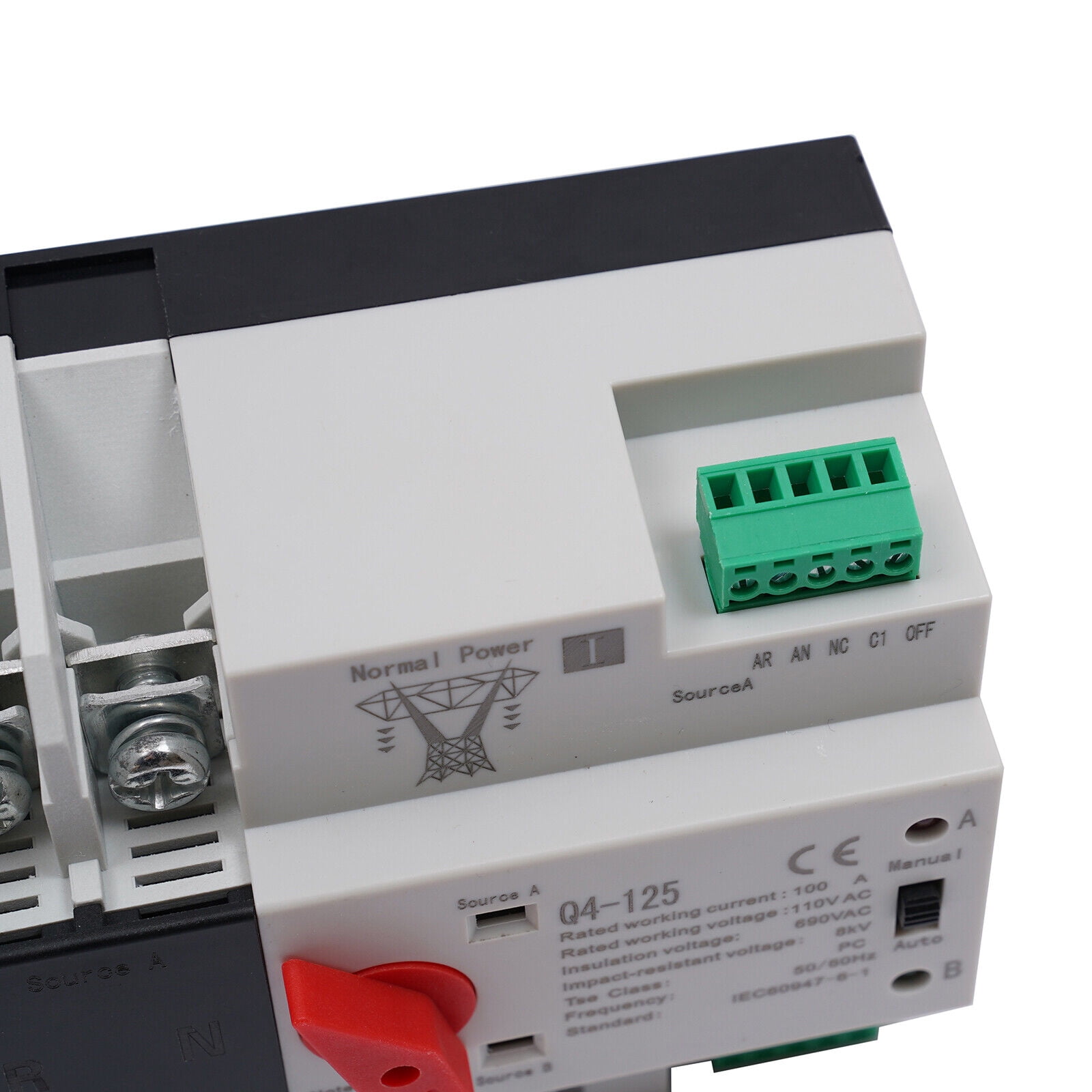 Miumaeov Dual Power Transfer Switch Generator Changeover Switch Automatic 110V 2P