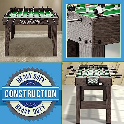 SereneLife Competition Sized Foosball Table, Full Size 48in Portable Soccer with Ball for Home, Arcade Game Room, Board Game for Indoor or Outdoor, Family Game Night, Perfect for Kids and Adults
