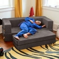 thumbnail image 5 of Jaxx Zipline Kids Sofa & Large Ottoman, 3 in 1 Fold Out Sofa, Big Kids Edition, Charcoal, 5 of 10