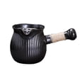 thumbnail image 3 of Tetera de cerámica con asa lateral, estufas portátiles, té hervido para hervir agua caliente, tetera para exteriores, hogar, Picnic, cocina negro Macarena Tetera, 3 of 8
