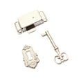 thumbnail image 3 of Cerradura para puerta de gabinete de 3 piezas, cerradura para muebles, diseño antiguo, resistente y estética. Níquel blanco, 3 of 9